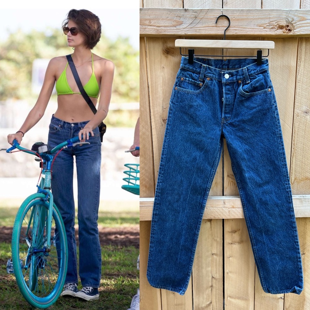 Levi's Straight Leg Jeans in Dark Blue Denim
